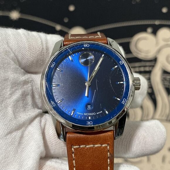Movado BOLD Verso 20375235 Brown Leather Strap Quartz Analog Dial Men Wristwatch main image 6